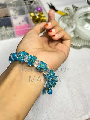 Premium Blue Crystal Bracelet Handmade✅ Full Dhaka Cash on Delivery ✅