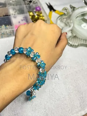 Premium Blue Crystal Bracelet Handmade✅ Full Dhaka Cash on Delivery ✅