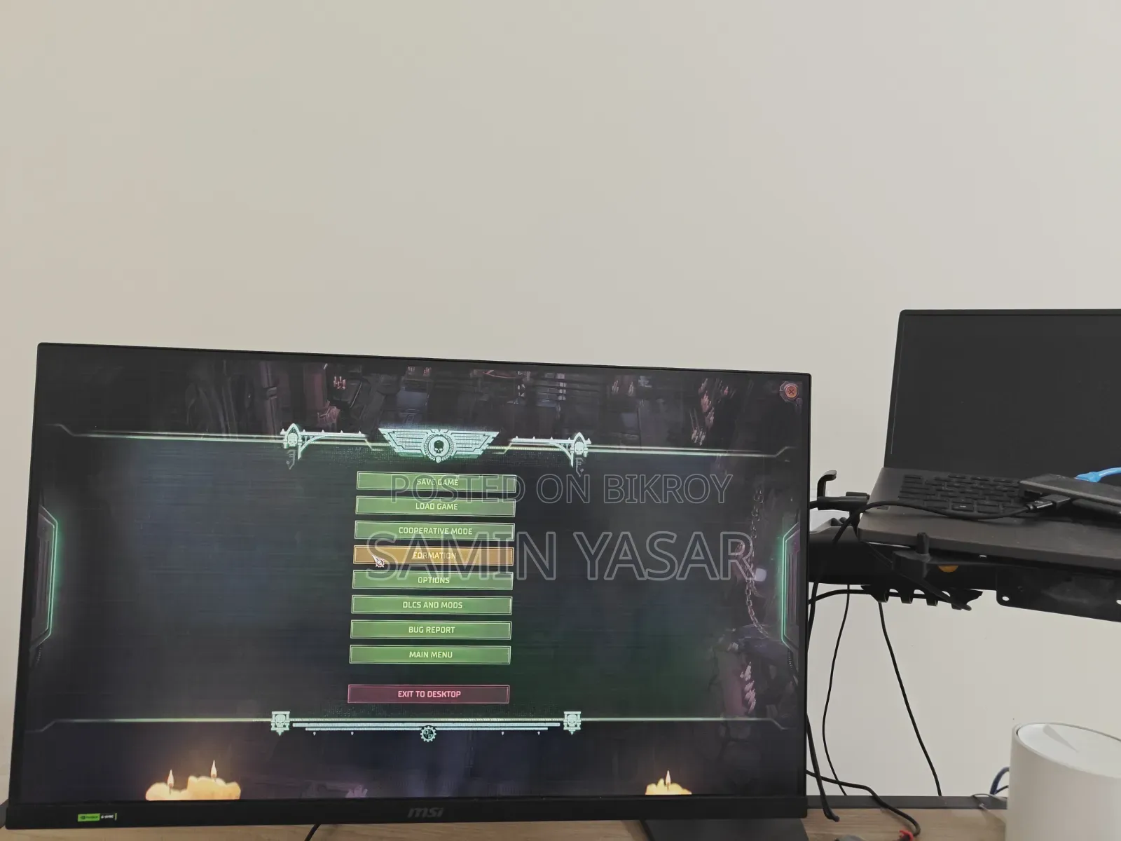 MSI G274f Monitor With North Bayou Arms and Laptop Holder
