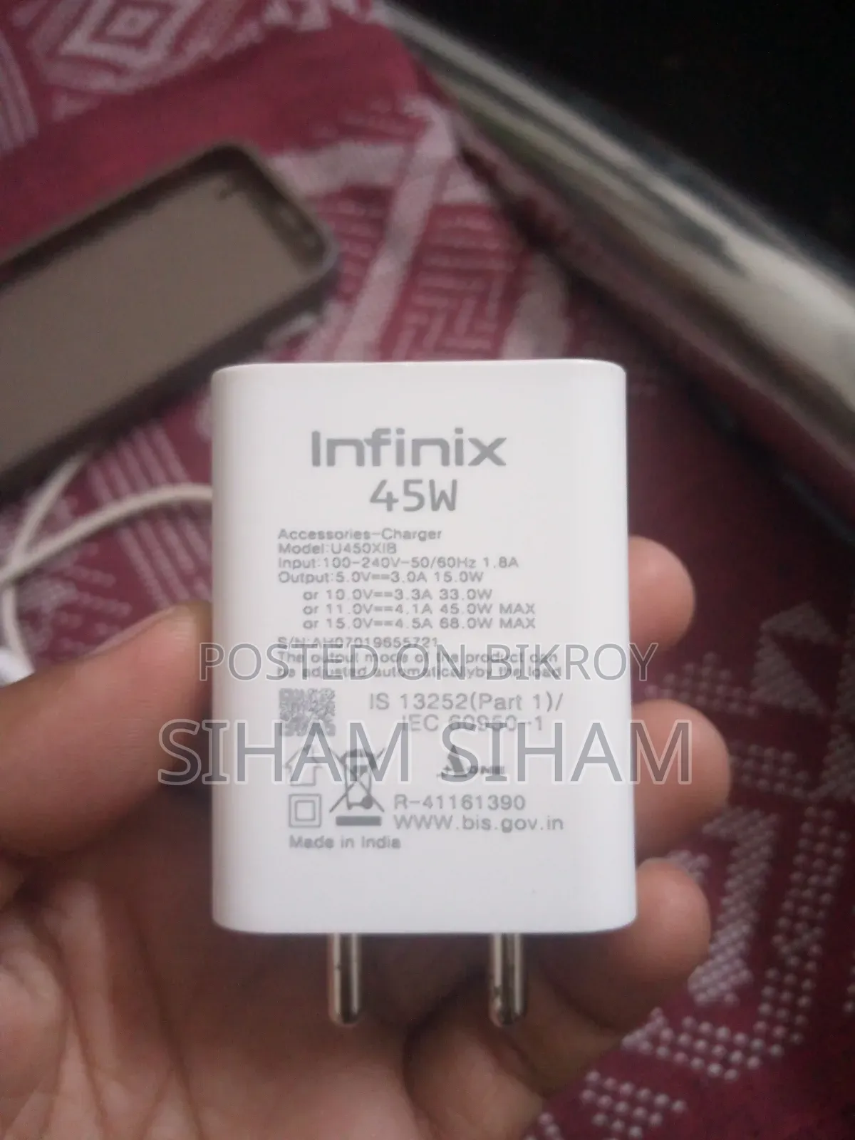 Infinix 45watt Orginal Charger