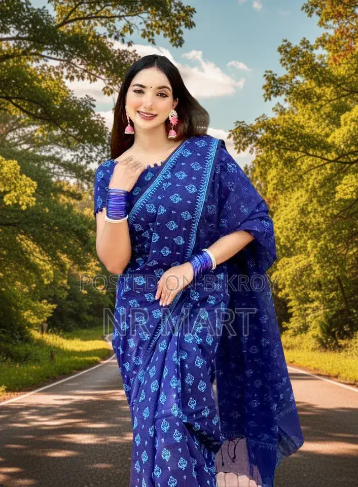 প্রিমিয়াম আড়ং কটন সুতি শাড়ি (ব্লাউজ পিসসহ)