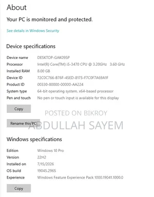 Desktop Computer 8GB Intel Core i5 HDD+SSD 1T