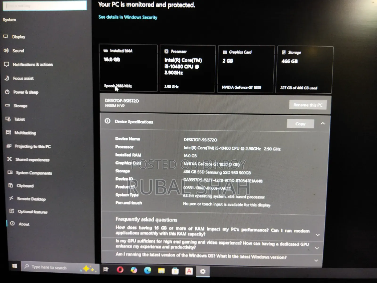 MSI Gaming 24GE 2QE 4K 16GB Intel Core i5 HDD+SSD 500GB