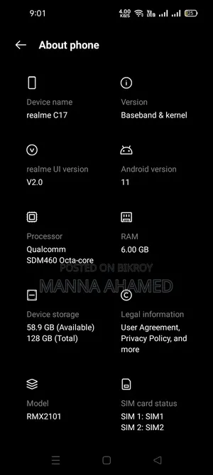 Realme C17 128 GB Blue
