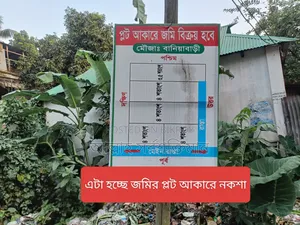 প্লট আকারে জমি বিক্রি হবে