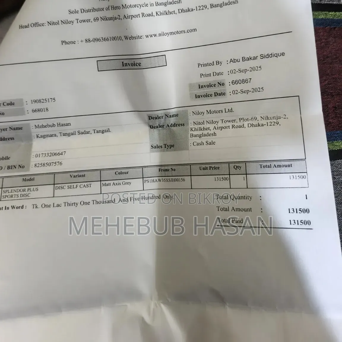 Hero Splendor Plus Sports 2025 Black