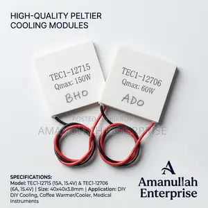 TEC1-12706 Peltier Plate | 12V 60W Thermoelectric Cooler Module.