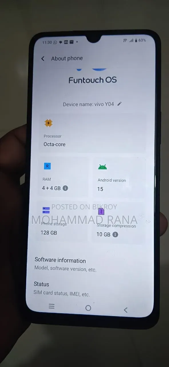 ভিভো ওয়াই০৪ ১২৮ জিবি ব্ল্যাক