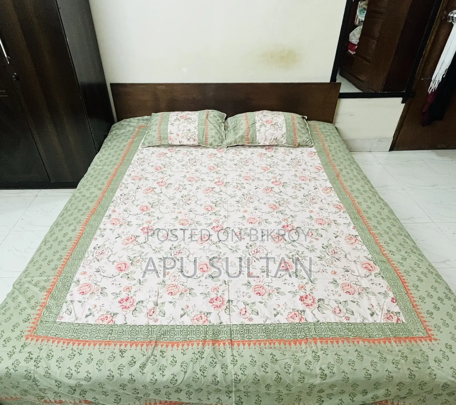 Custom-made Garjan Wood Bed (6’ × 7’)