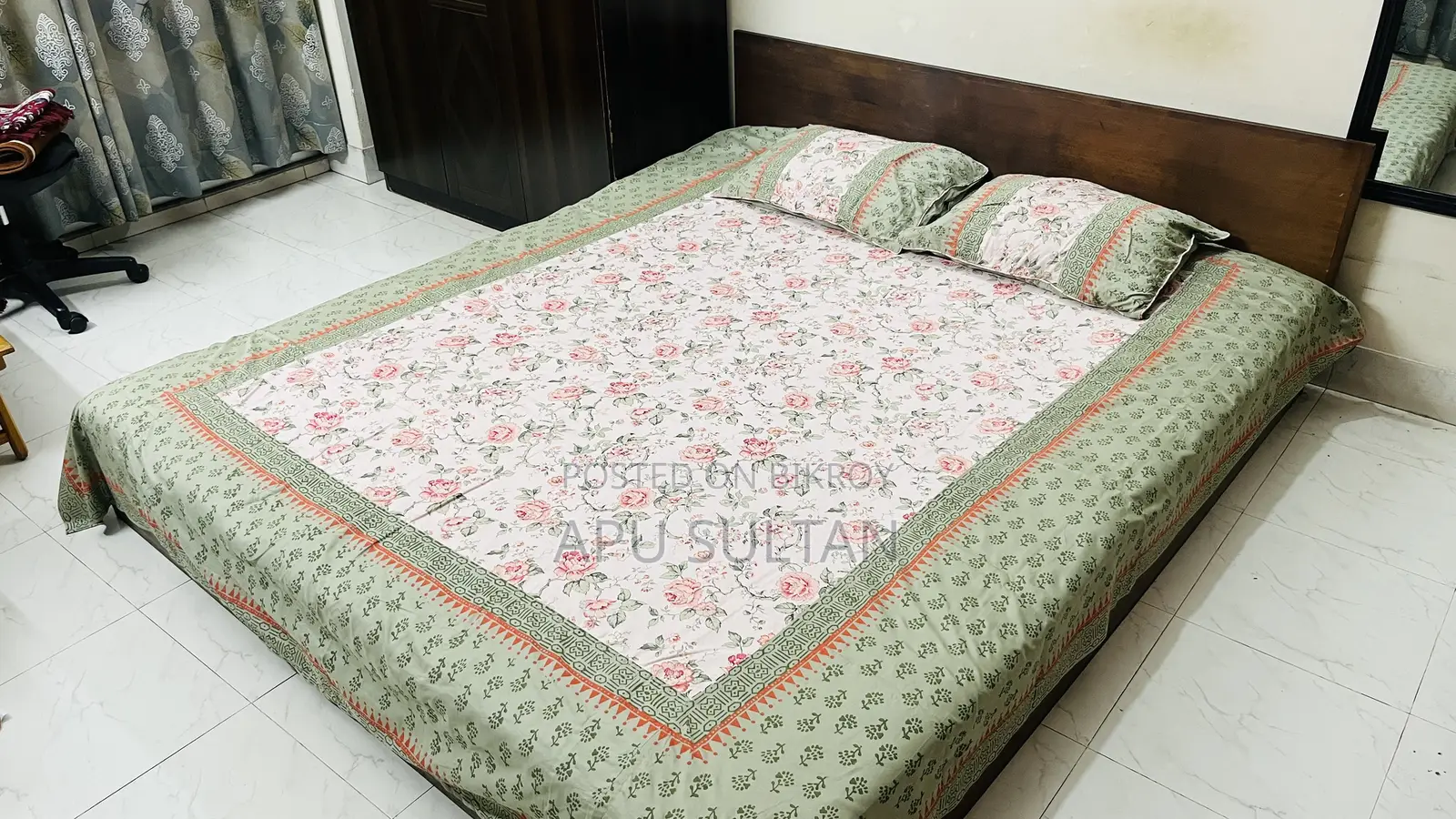 Custom-made Garjan Wood Bed (6’ × 7’)