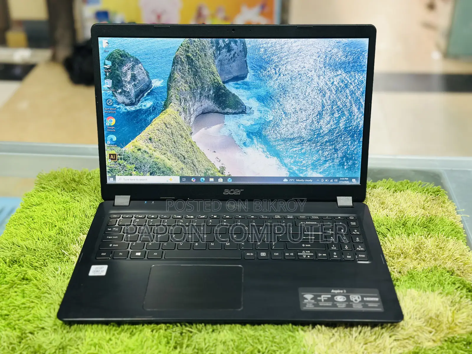 Laptop Acer Aspire A315 52 4GB Intel Core i3 SSD 128GB