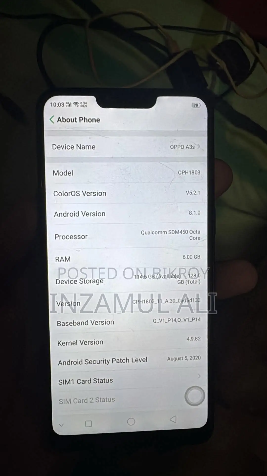 Oppo A3s 256 GB Blue