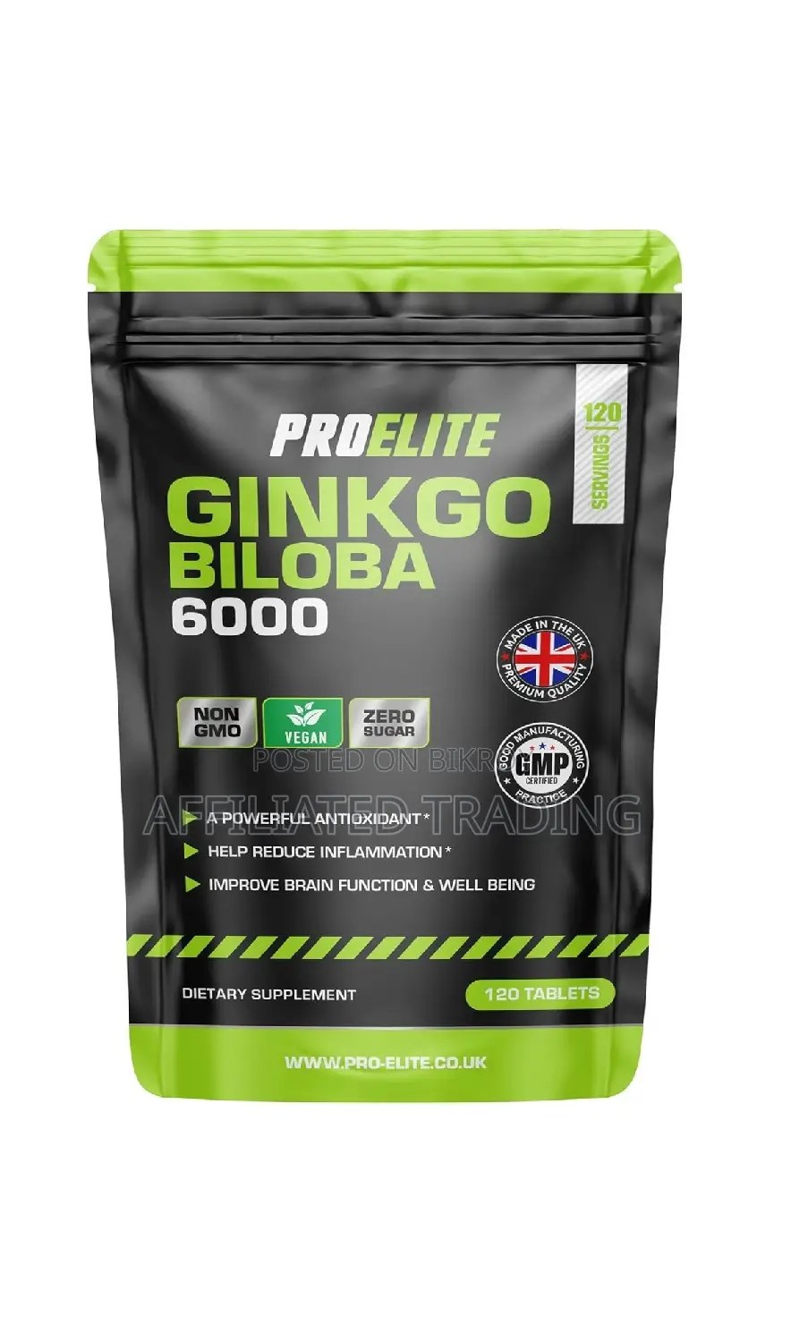 Proelite Ginkgo Biloba 6000mg-120 High Strength Tablets - Made in UK