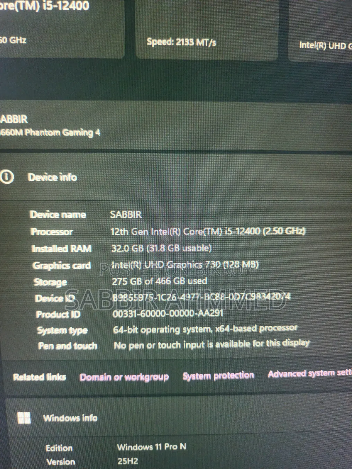 Desktop Computer 32GB Intel Core i5 SSD 500GB