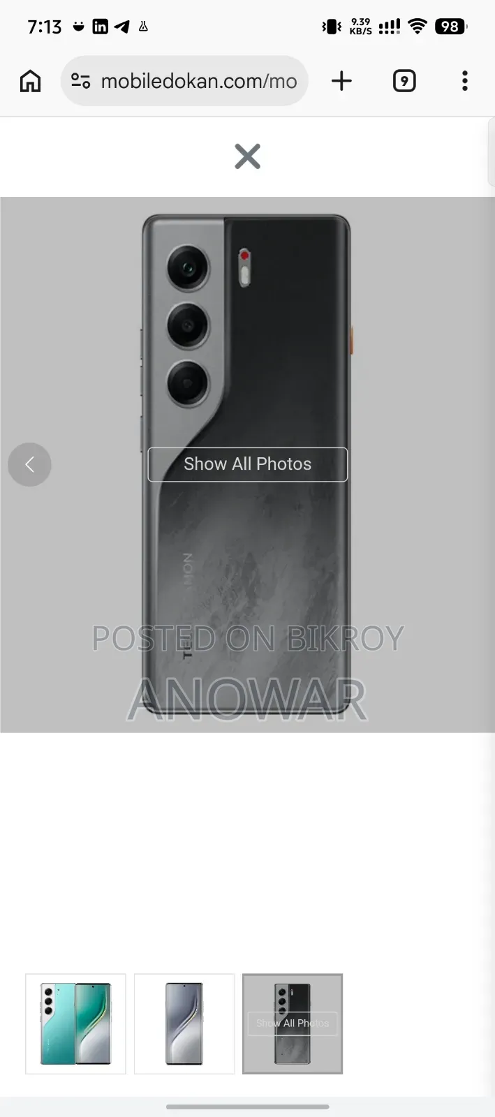 Tecno Camon 40 Pro 4G 256 GB Black