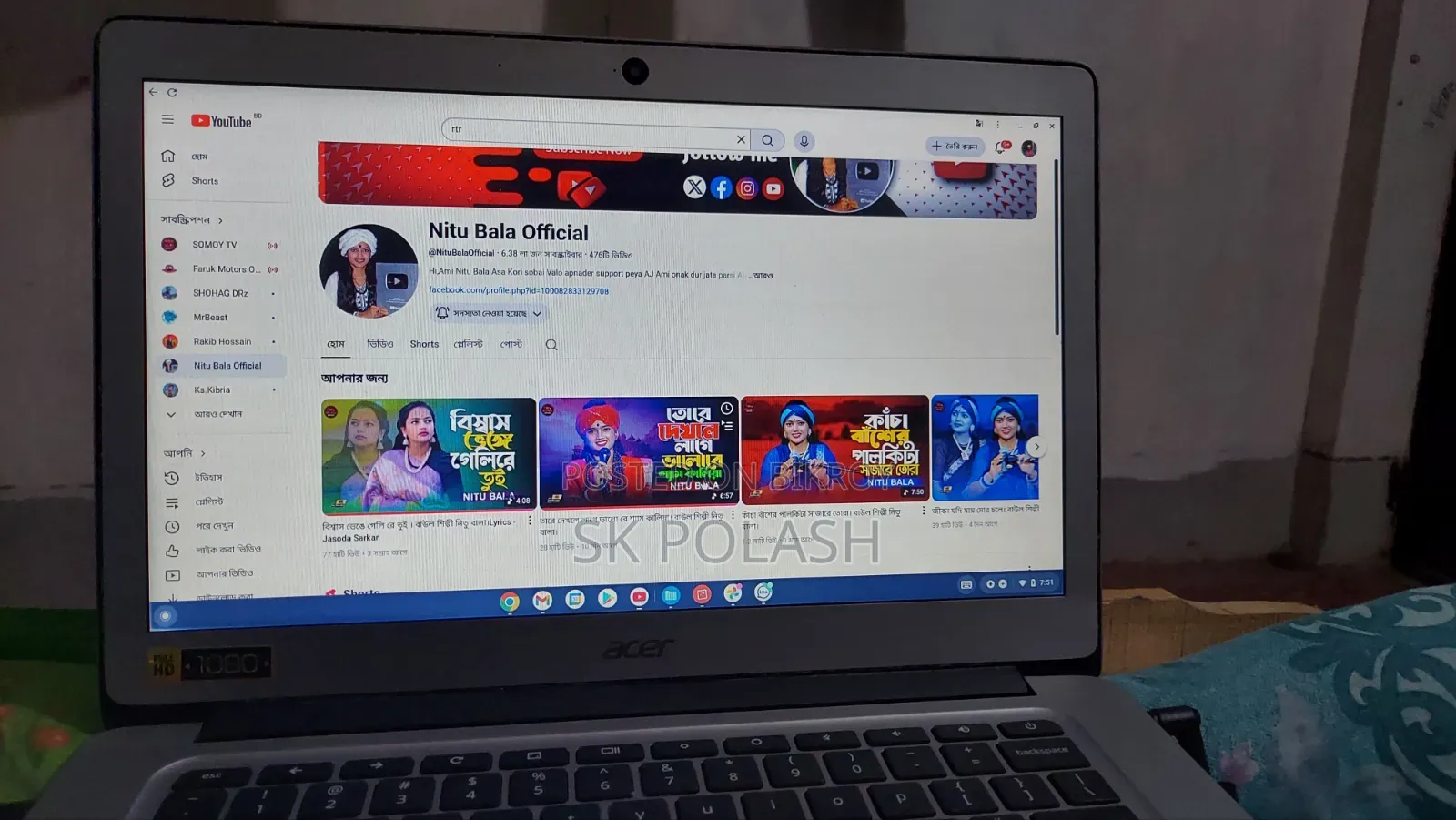 ল্যাপটপ Acer Chromebook Spin 11 CP311 12GB Intel Core I7 HDD+SSD 60GB