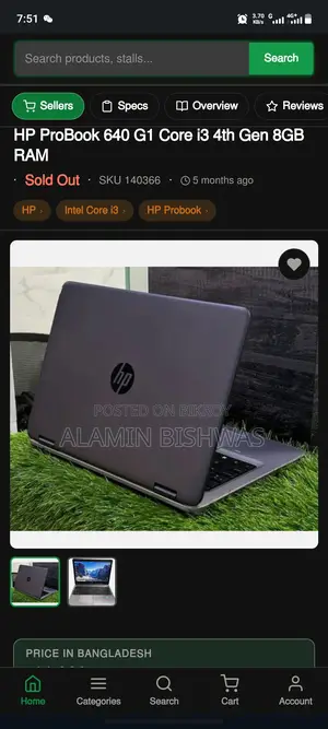 Laptop HP ProBook 640 G1 4GB Intel Core I3 SSD 128GB