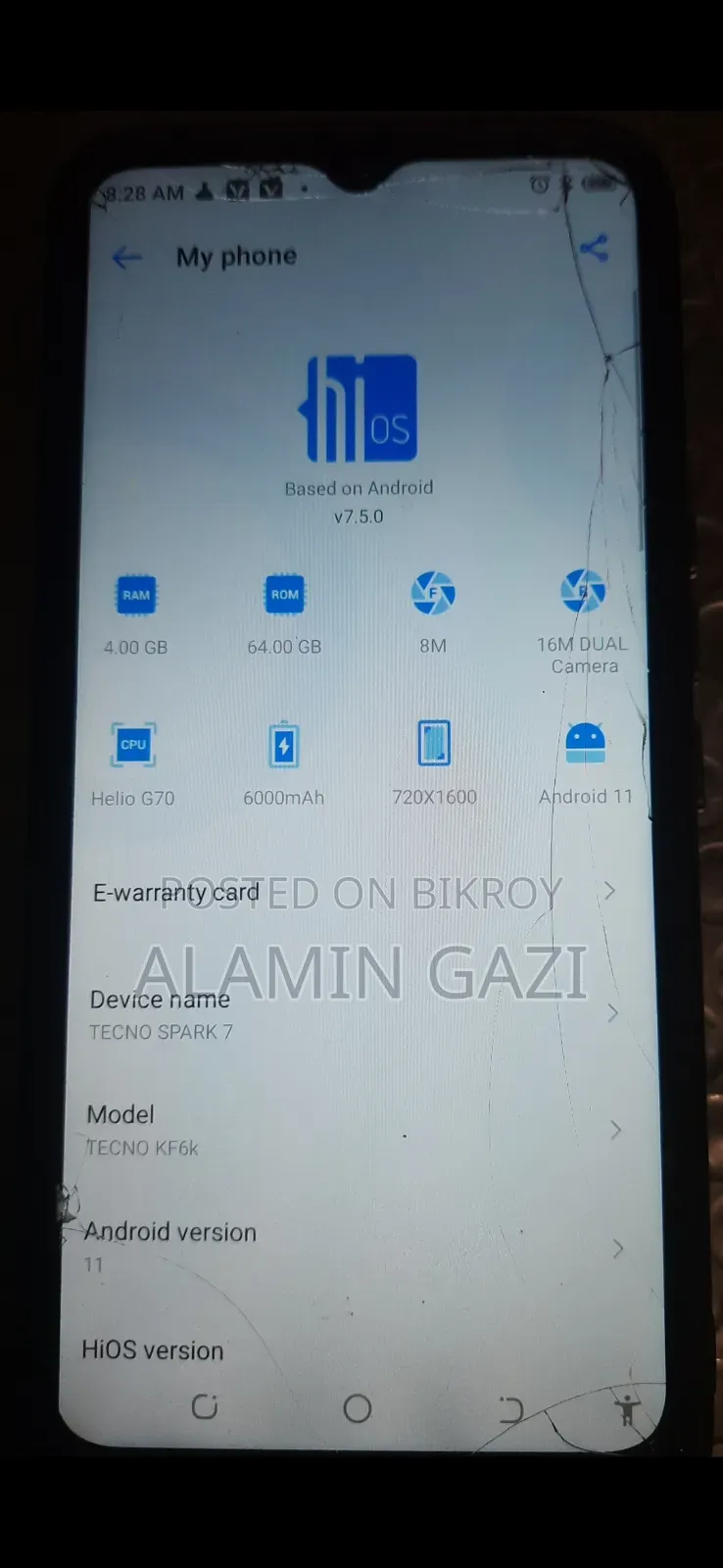 Tecno Spark 7 64 GB Blue