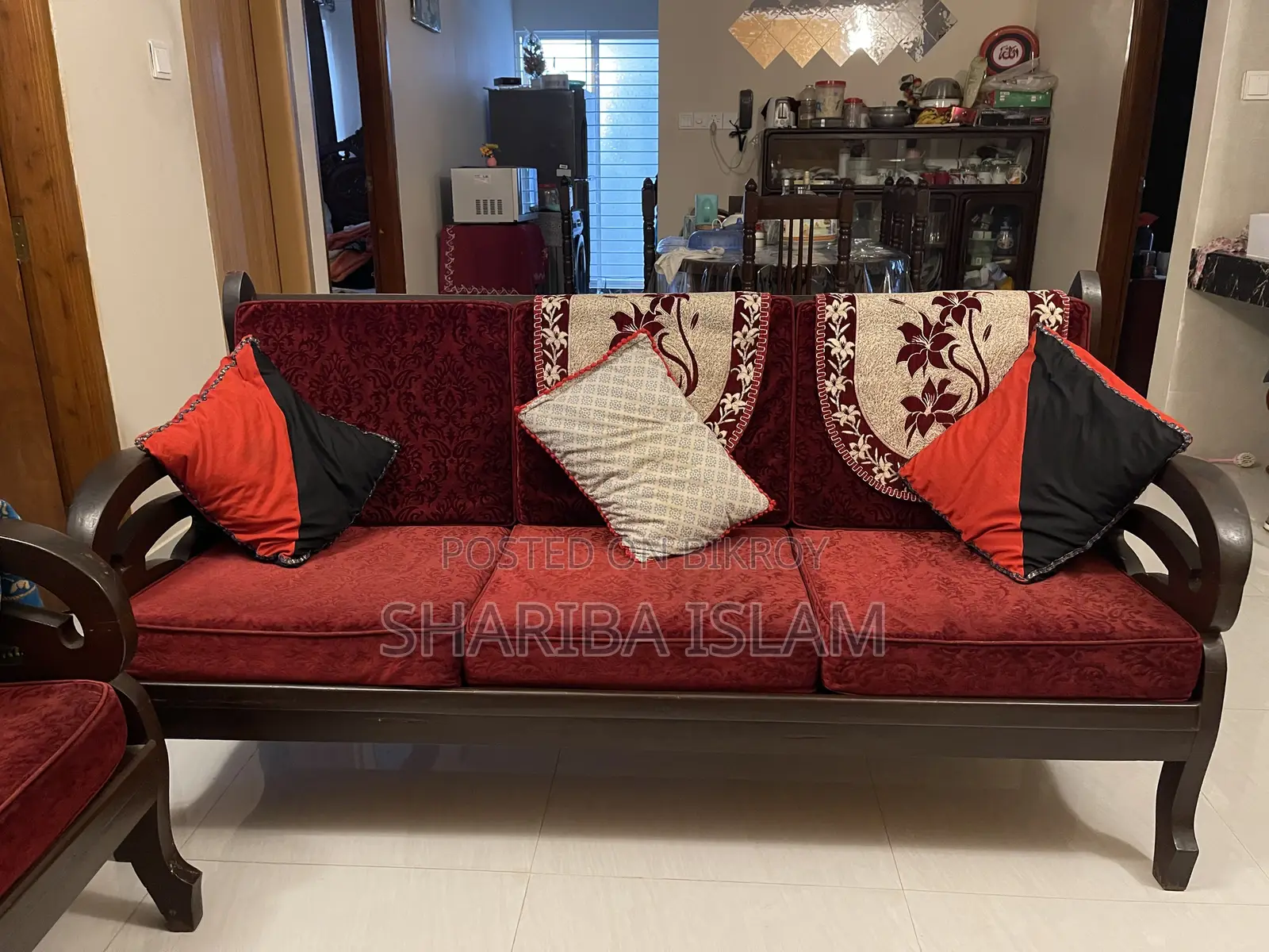 Teak Wood Sofa Set With Table