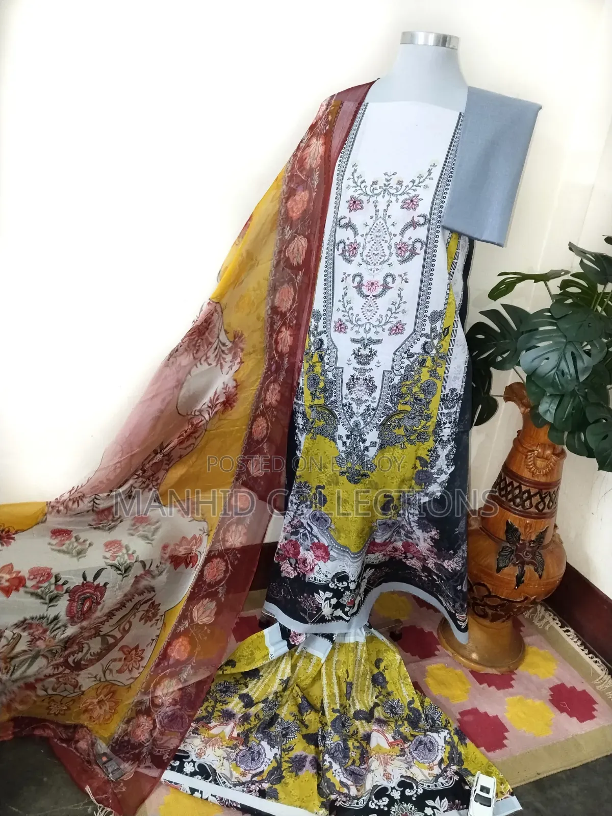 আল হুদা প্রিমিয়াম সুইস লন থ্রি পিস ড্রেস