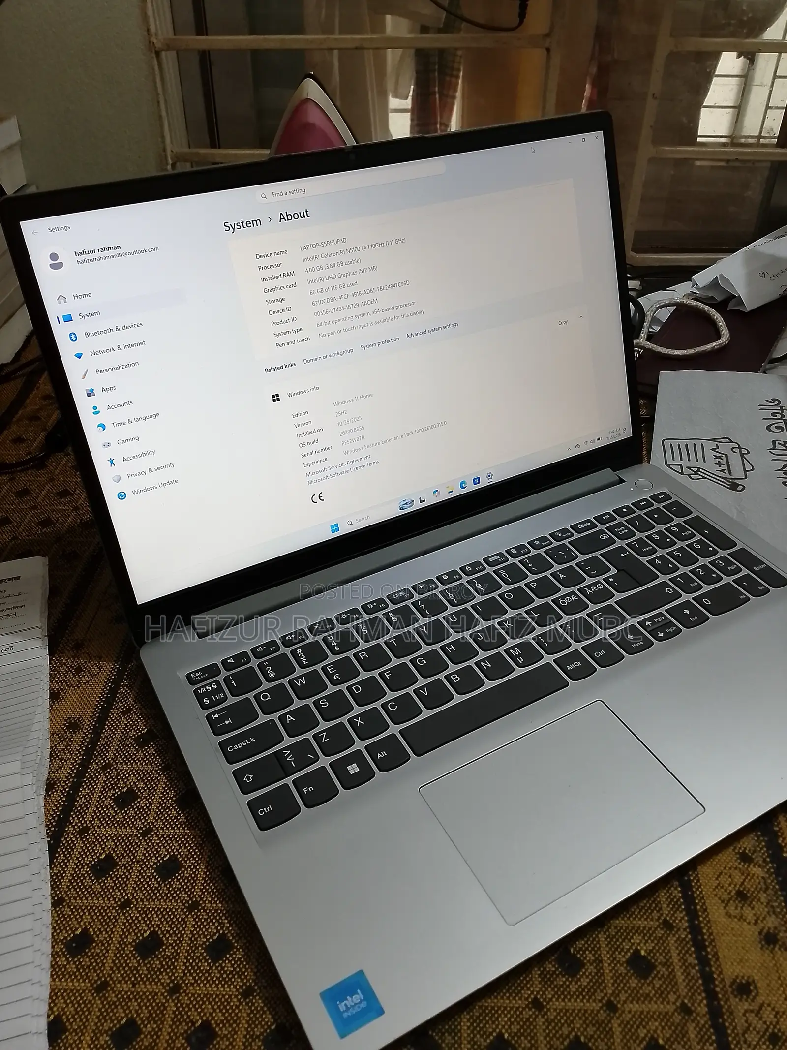 Laptop Lenovo IdeaPad 1 4GB Intel Celeron SSD 128GB