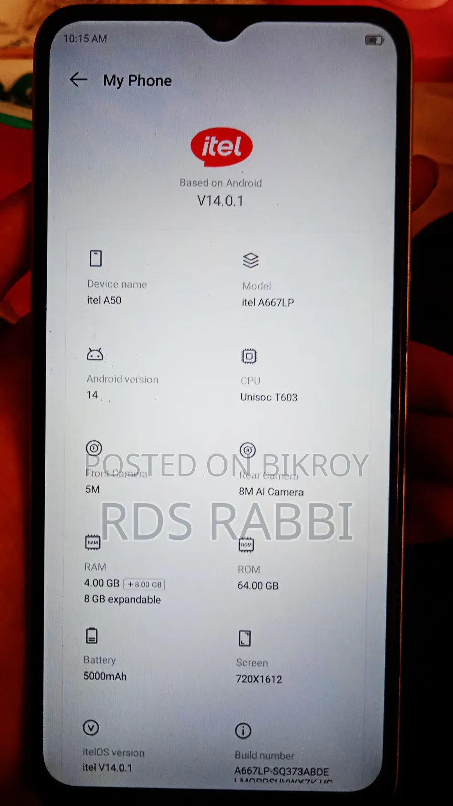 Itel A50 128 GB Yellow