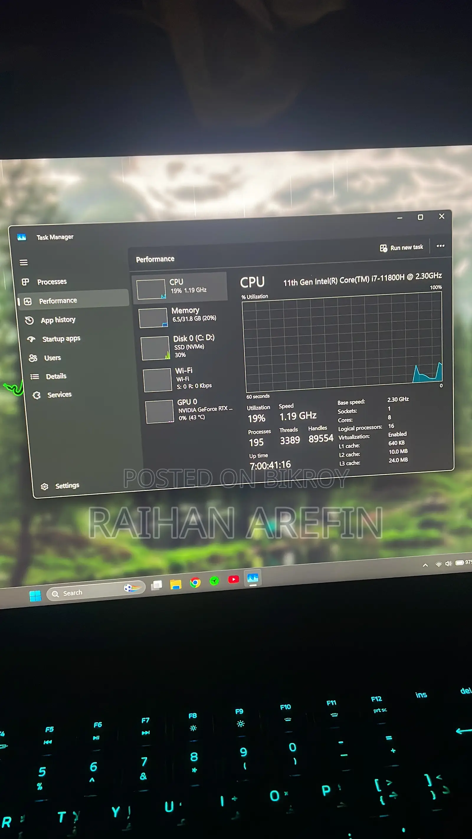 Laptop Razer Blade Advanced 32GB Intel Core i7 SSD 512GB