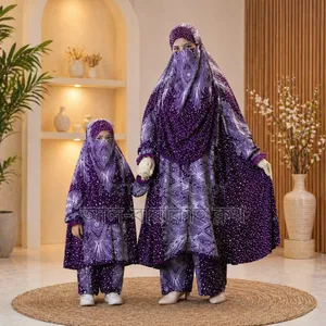 Mother-Daughter Khimar Palazzo Combo Set | Islamic Matching Multiple Colour