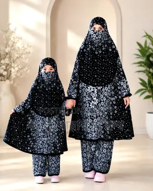 Mother-Daughter Khimar Palazzo Combo Set | Islamic Matching Multiple Colour