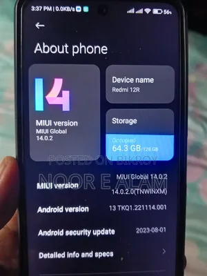 শাওমি রেডমি নোট ১২আর ১২৮ জিবি কালো