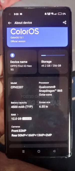 Oppo Find X3 Neo 256 GB Black