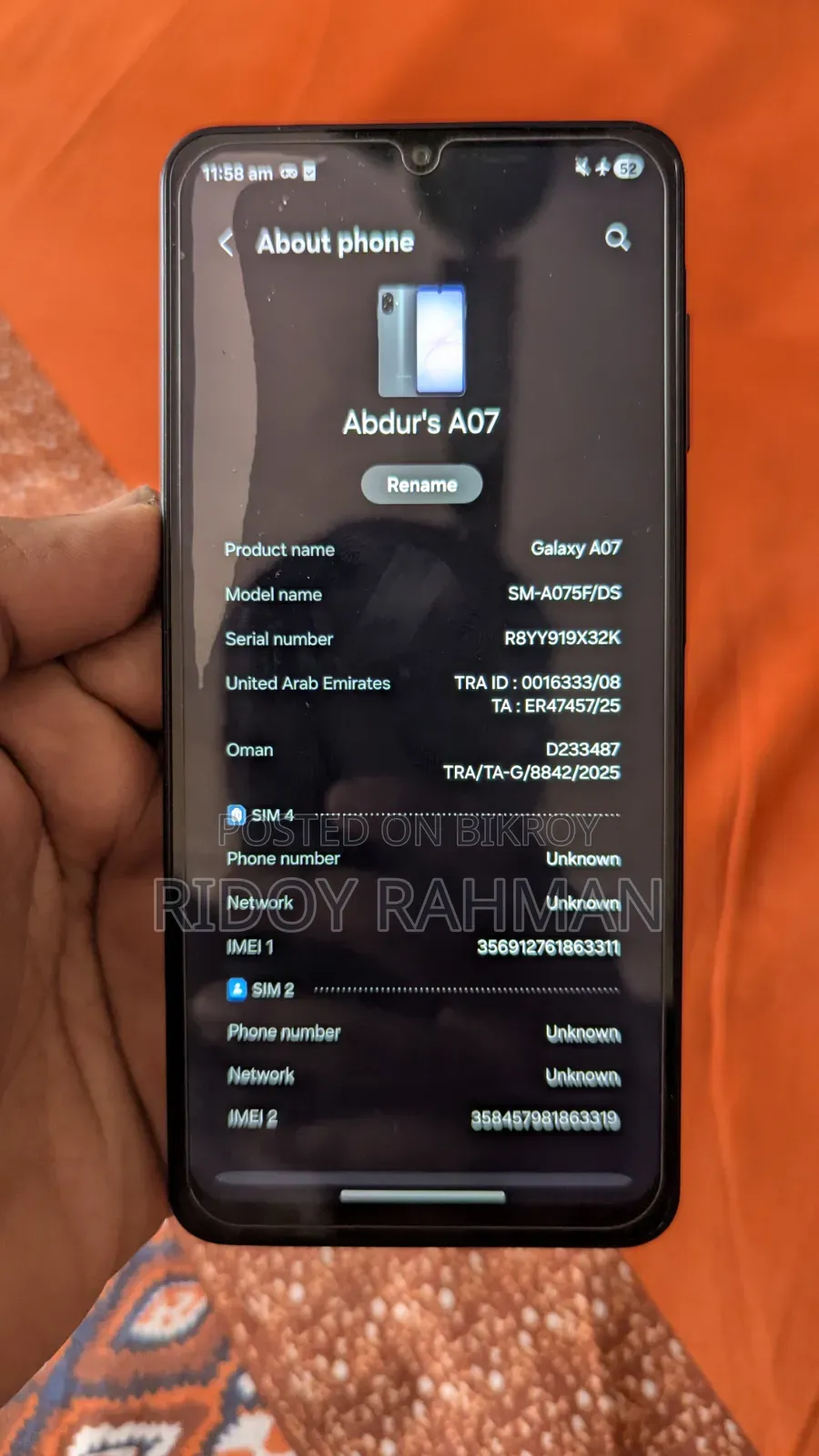 Samsung Galaxy A07 4G 128 GB Gray