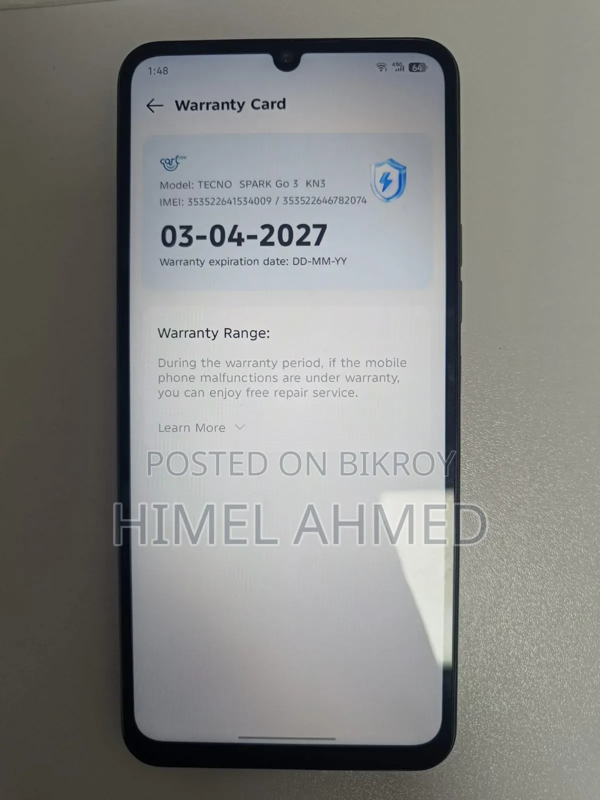 New Tecno Spark Go 3 64 GB Black