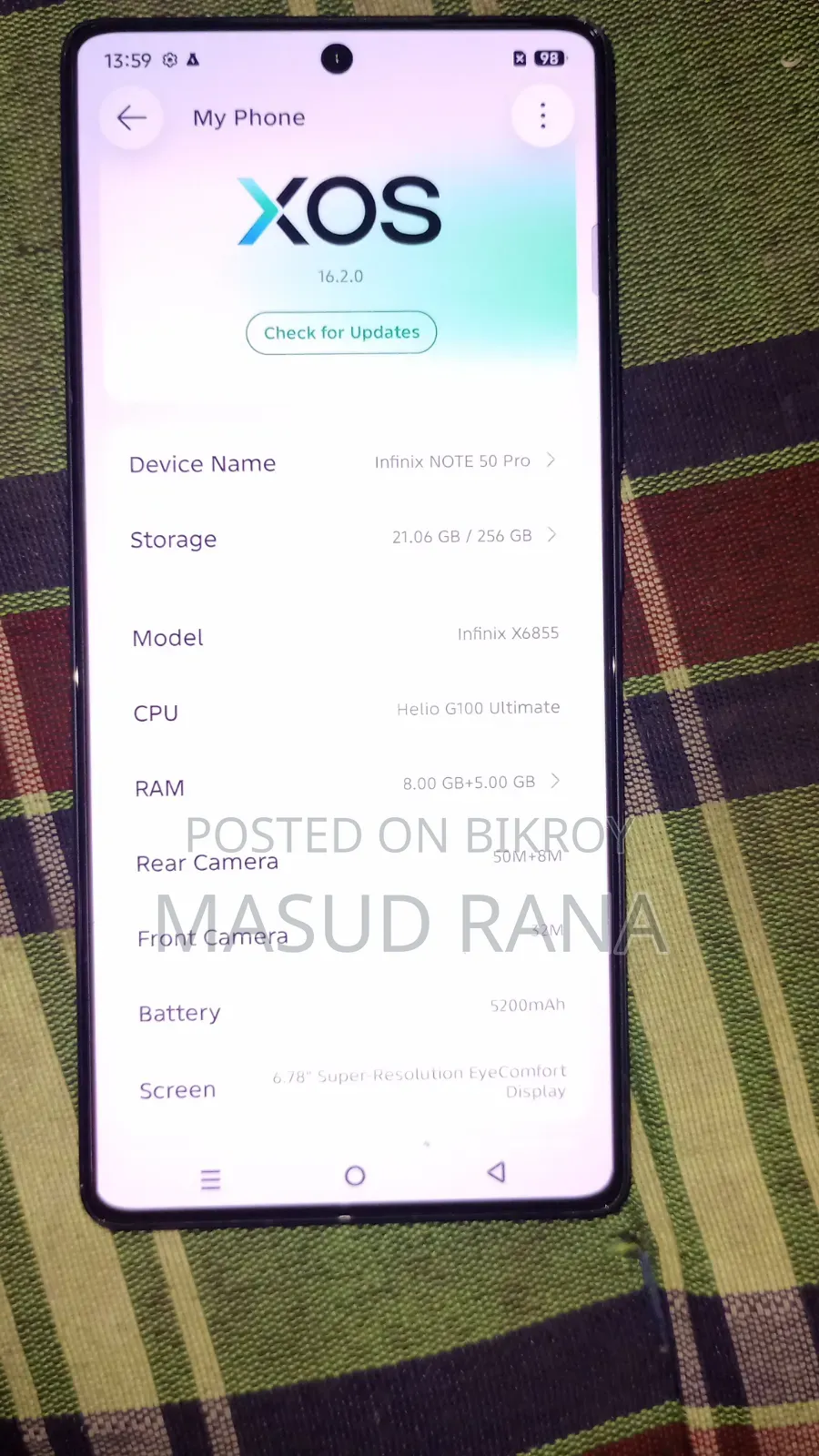 Infinix Note 50 Pro 256 GB Black