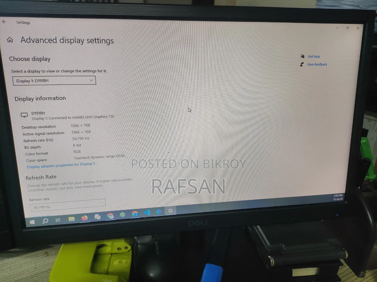 Dell D1918H 18.5 Inch LED Monitor (VGA, HDMI)