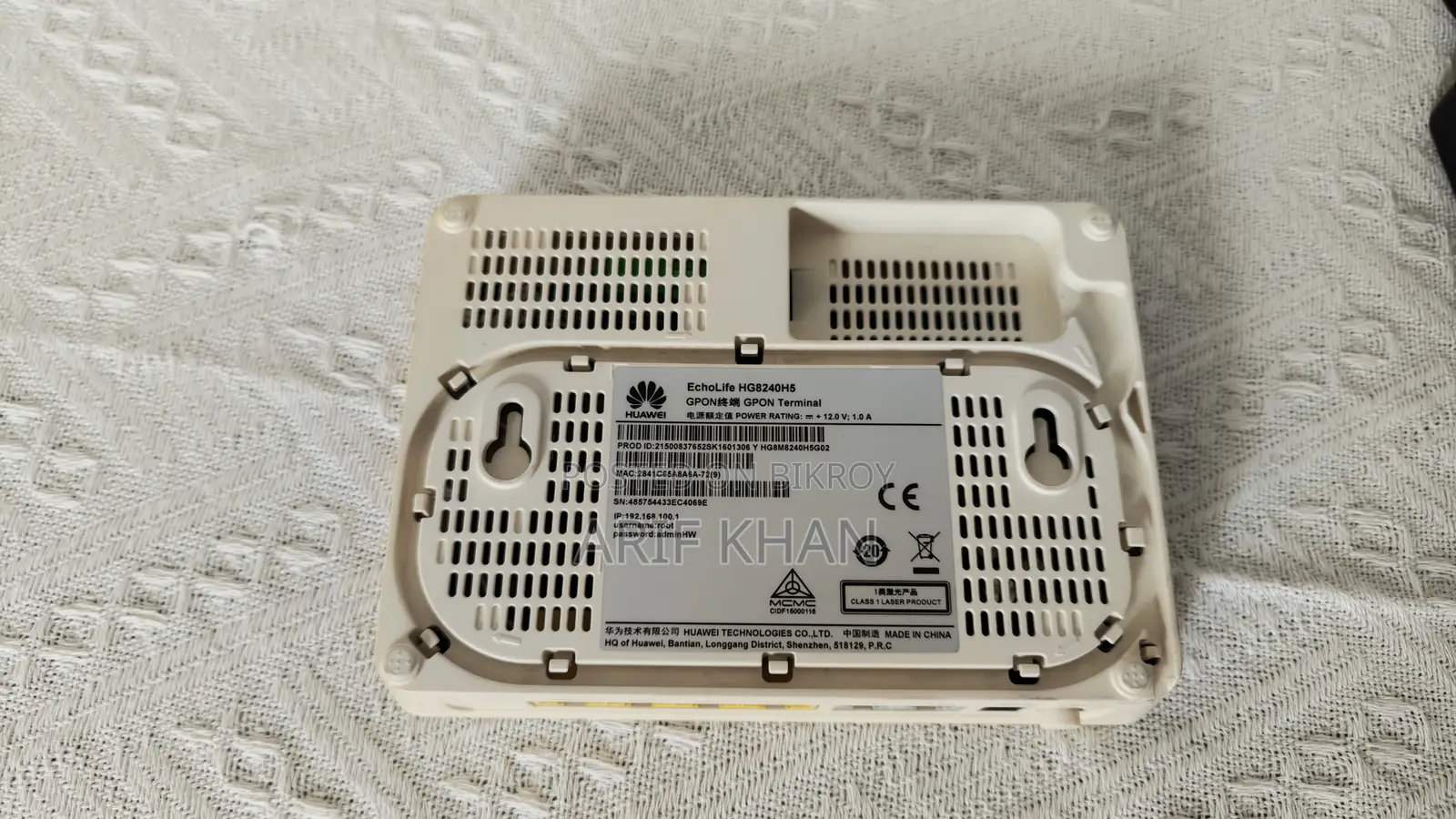GPON ONT Modem Huawei EchoLife HG8240H5