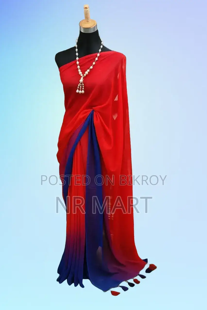 Rainbow Georgette Saree (With Matching Blouse Piece)