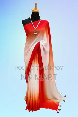 Rainbow Georgette Saree (With Matching Blouse Piece)