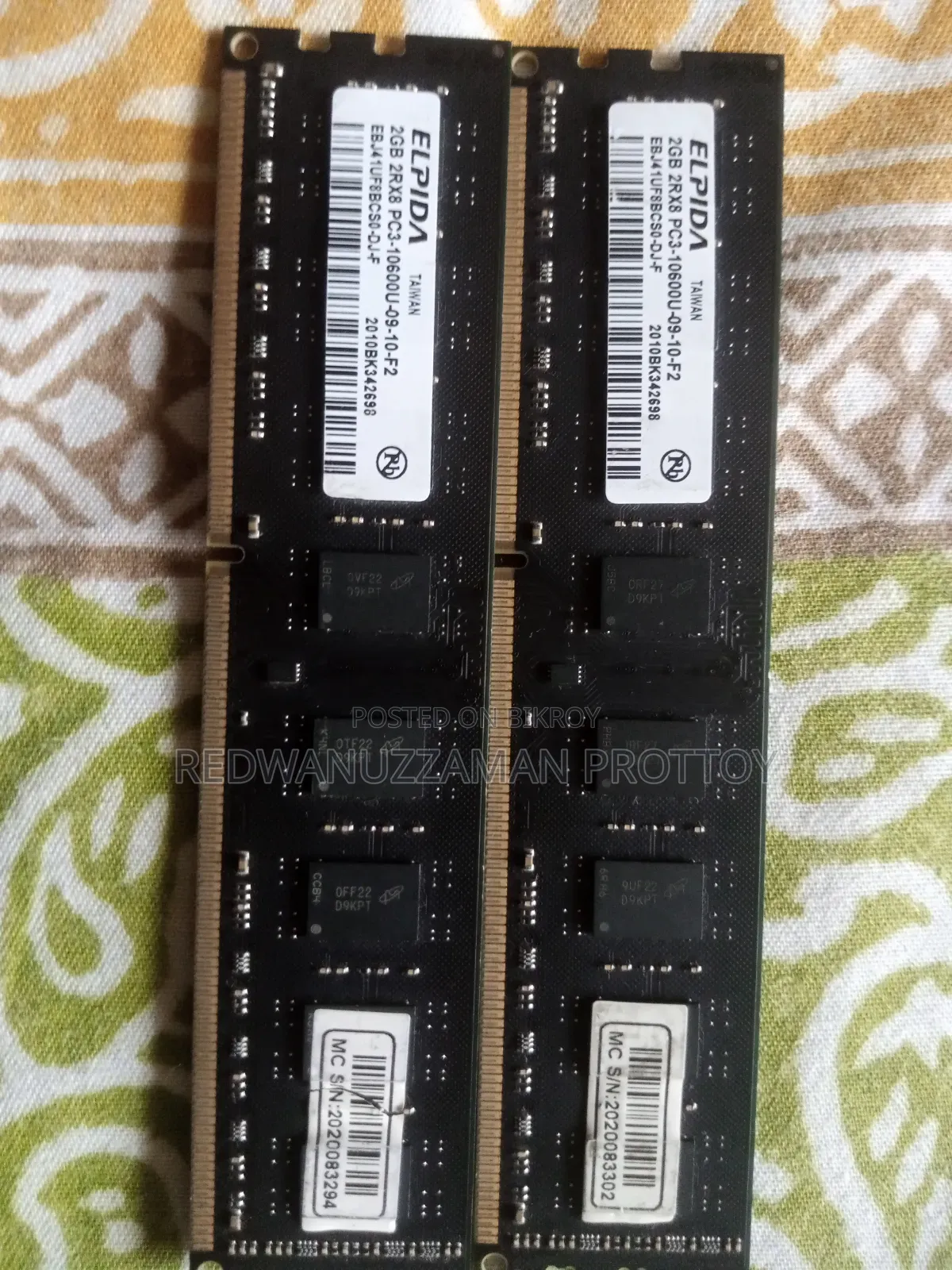 Computer RAM 2GB + 2GB = Total 4GB (RAM 4GB)