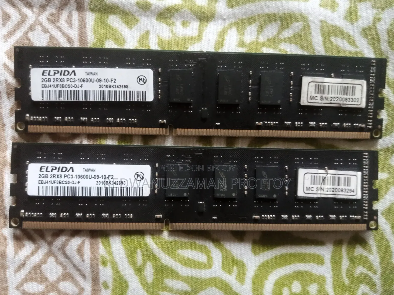 Computer RAM 2GB + 2GB = Total 4GB (RAM 4GB)