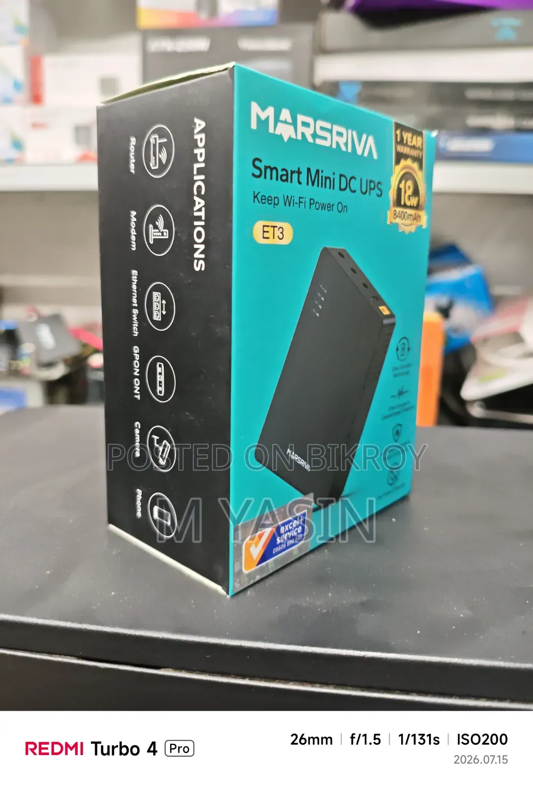 Marsriva ET3 8400mAh Smart Mini DC UPS for Router ONU