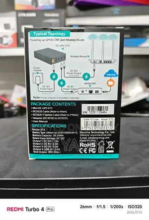 Marsriva ET3 8400mAh Smart Mini DC UPS for Router ONU