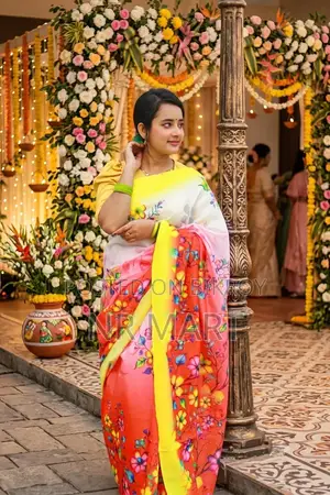 নান্দনিক হাফ সিল্ক শাড়ি