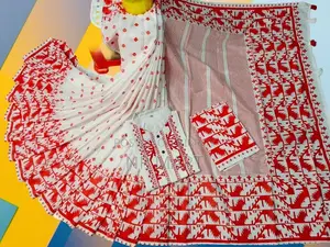 Premium Saree-Panjabi Couple Set for Puja Festival (With Blouse Piece)