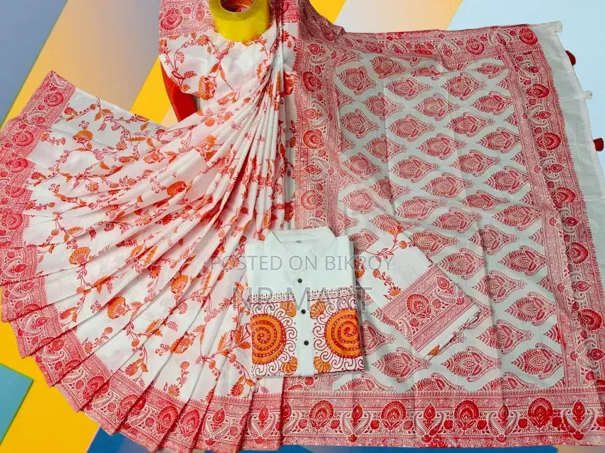 Premium Saree-Panjabi Couple Set for Puja Festival (With Blouse Piece)