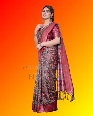 Premium Chanduri Silk Digital Print Saree