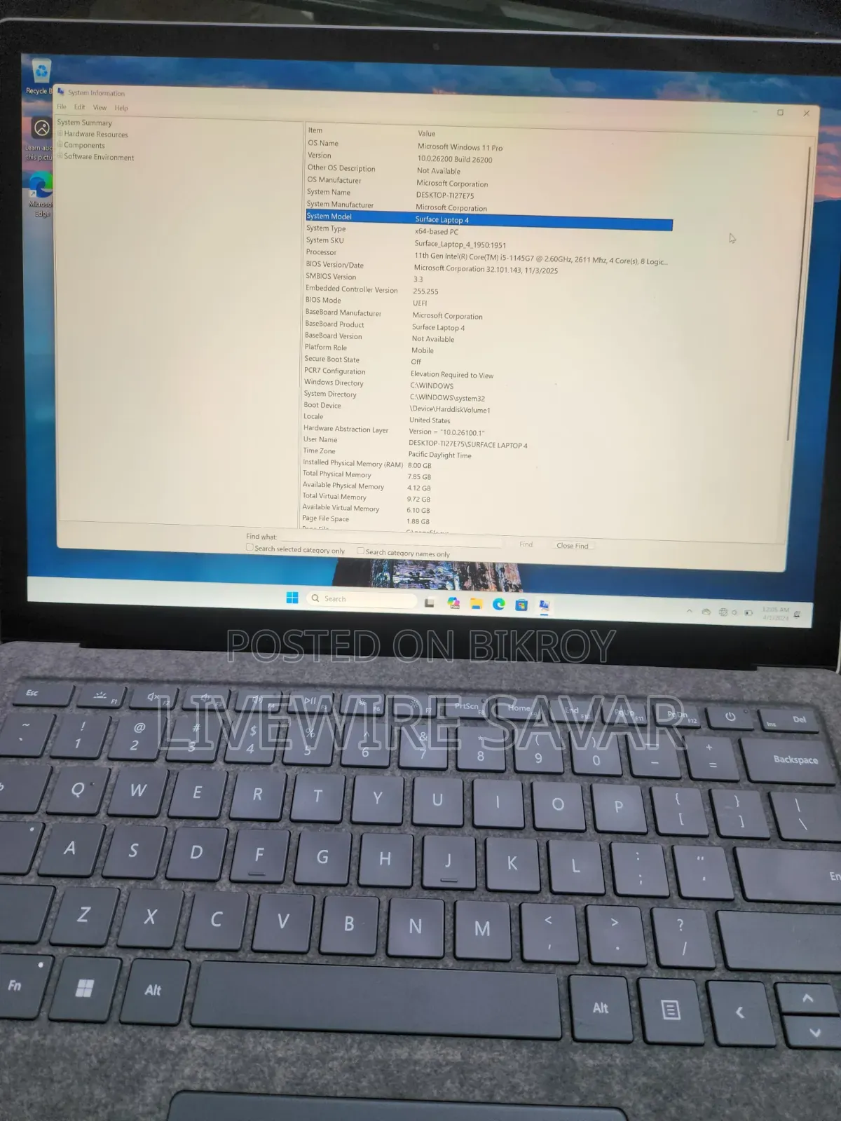 Laptop Microsoft Surface Laptop 4 8GB Intel Core I5 SSD 256GB