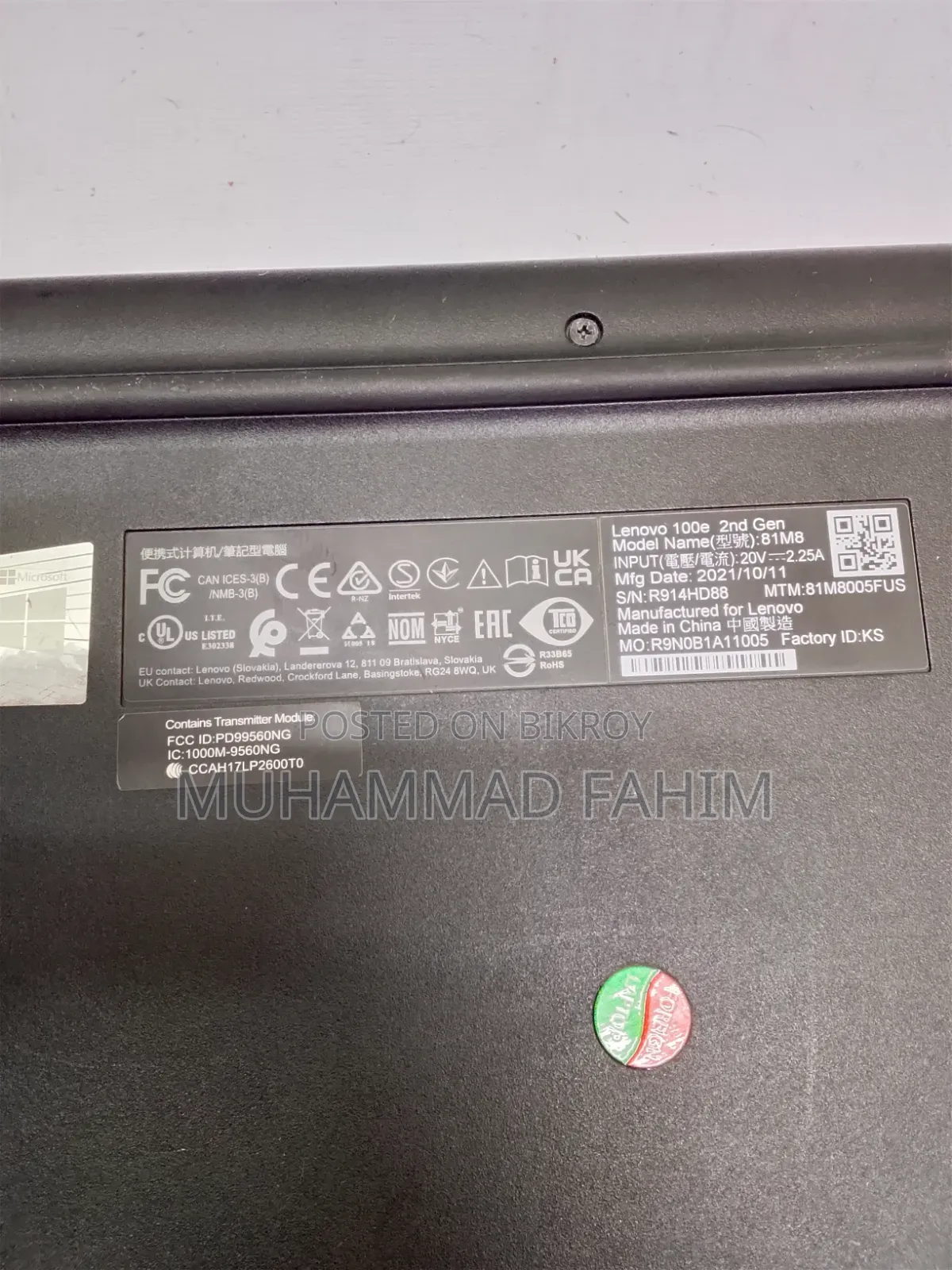 Laptop Lenovo 100e 4GB Intel SSD 128GB