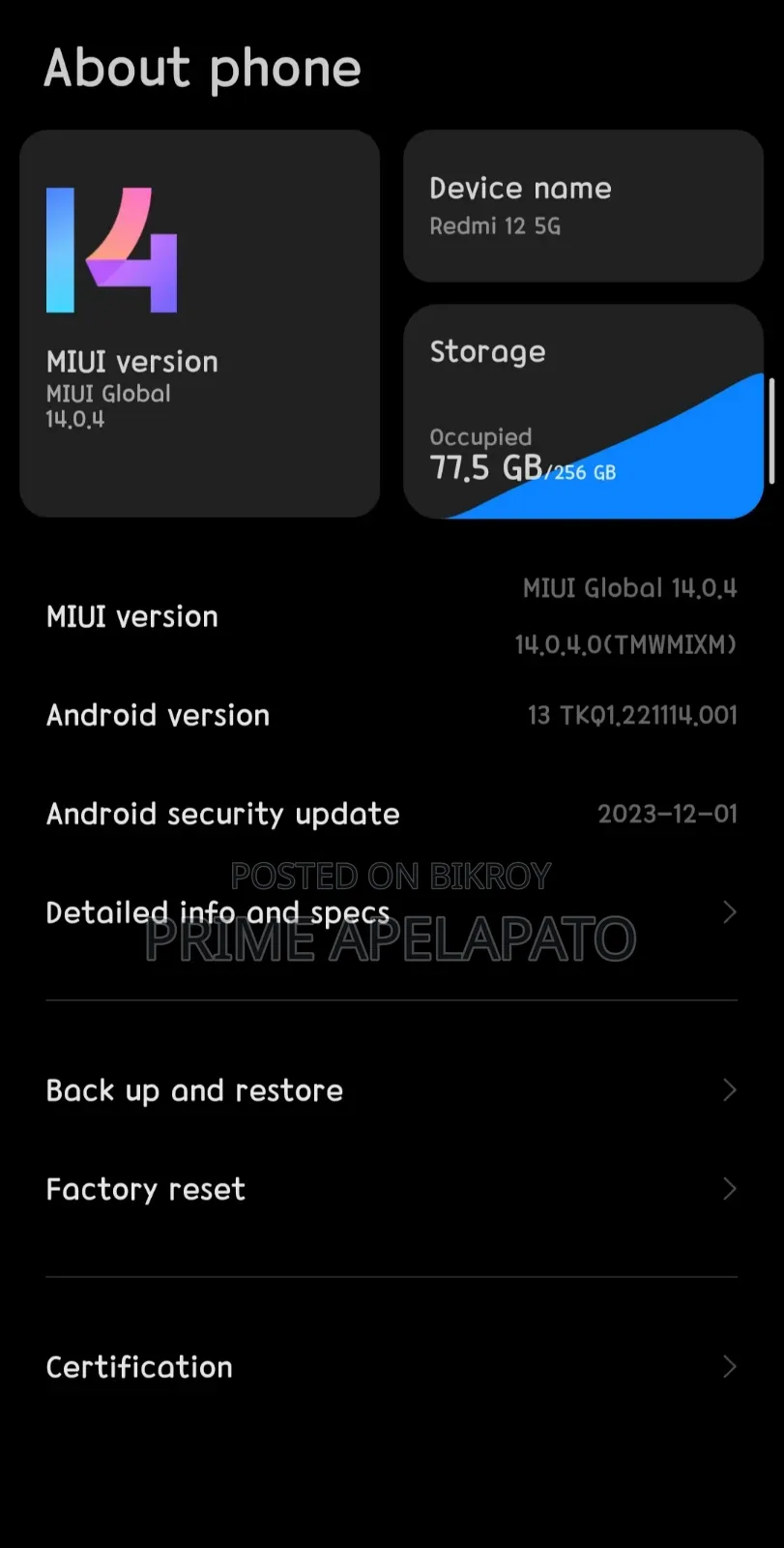 Xiaomi Redmi 12 5G 256 GB Green