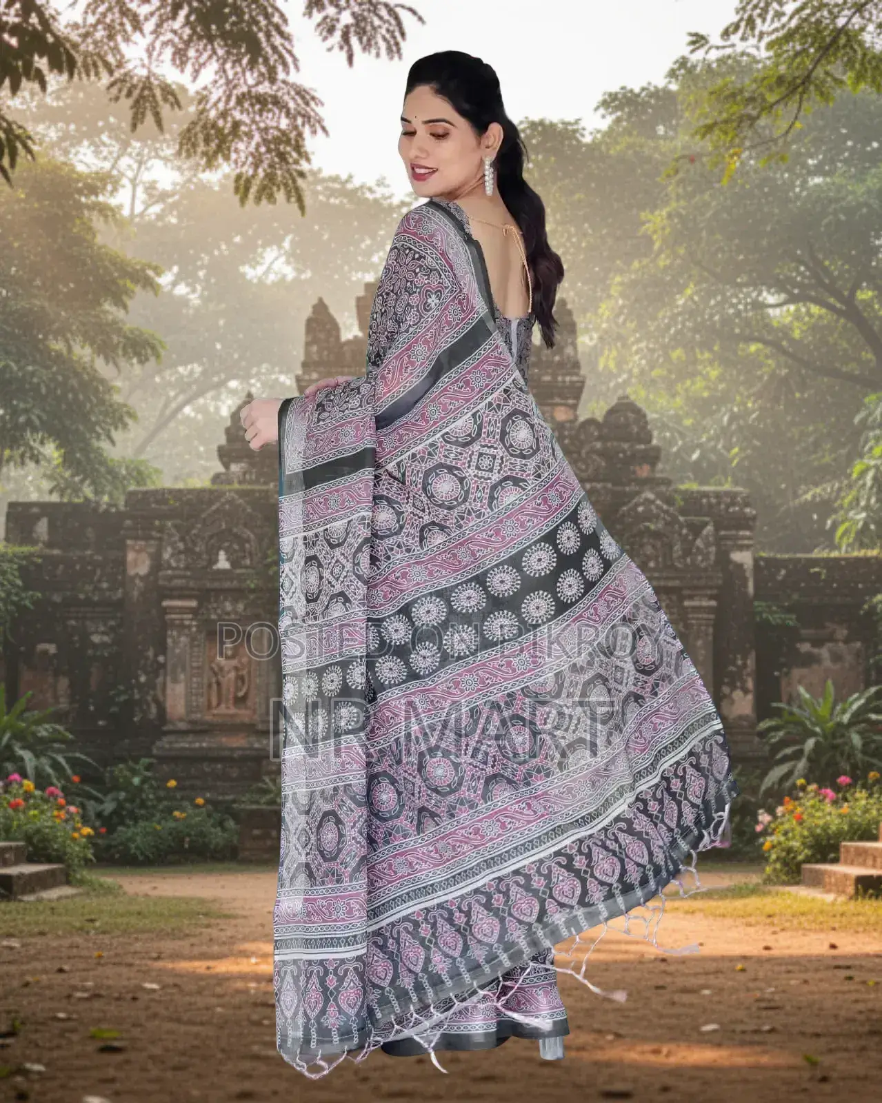 Digital Elegance Chanduri Silk Saree